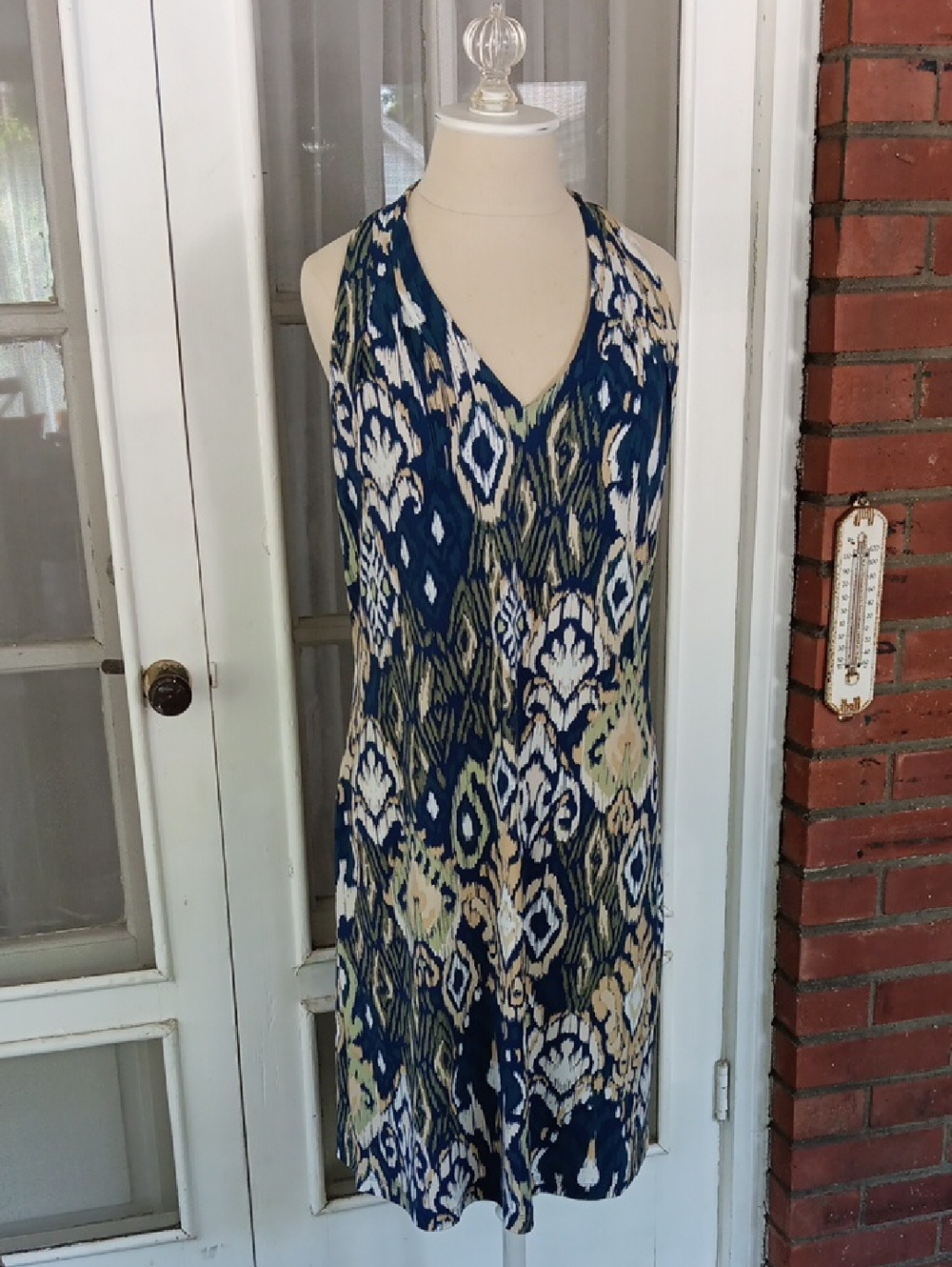 Tammy Bahama Sandy Vista Cove Dress Ikat Print Halter Neck Dress Small